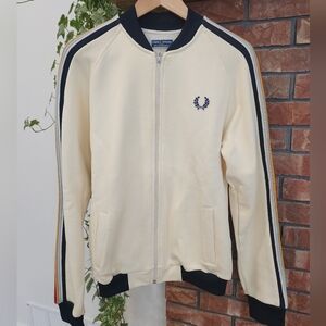 Fred Perry Cream and Navy Track Jacket NWOT